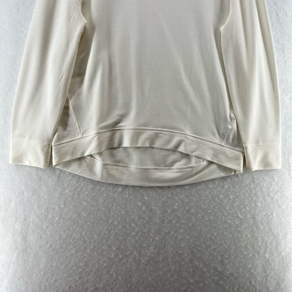 Juicy Couture Sweatshirt Sz L Terry Keyhole Neck Long Sleeve Pullover Off White - Picture 4 of 10